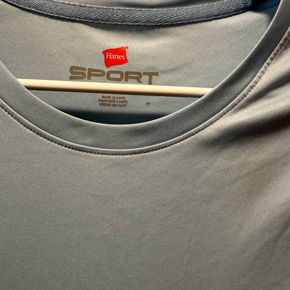 Hanes Women Size Medium Sport Cool Dri Long Sleeve Performance T-Shirt Blue